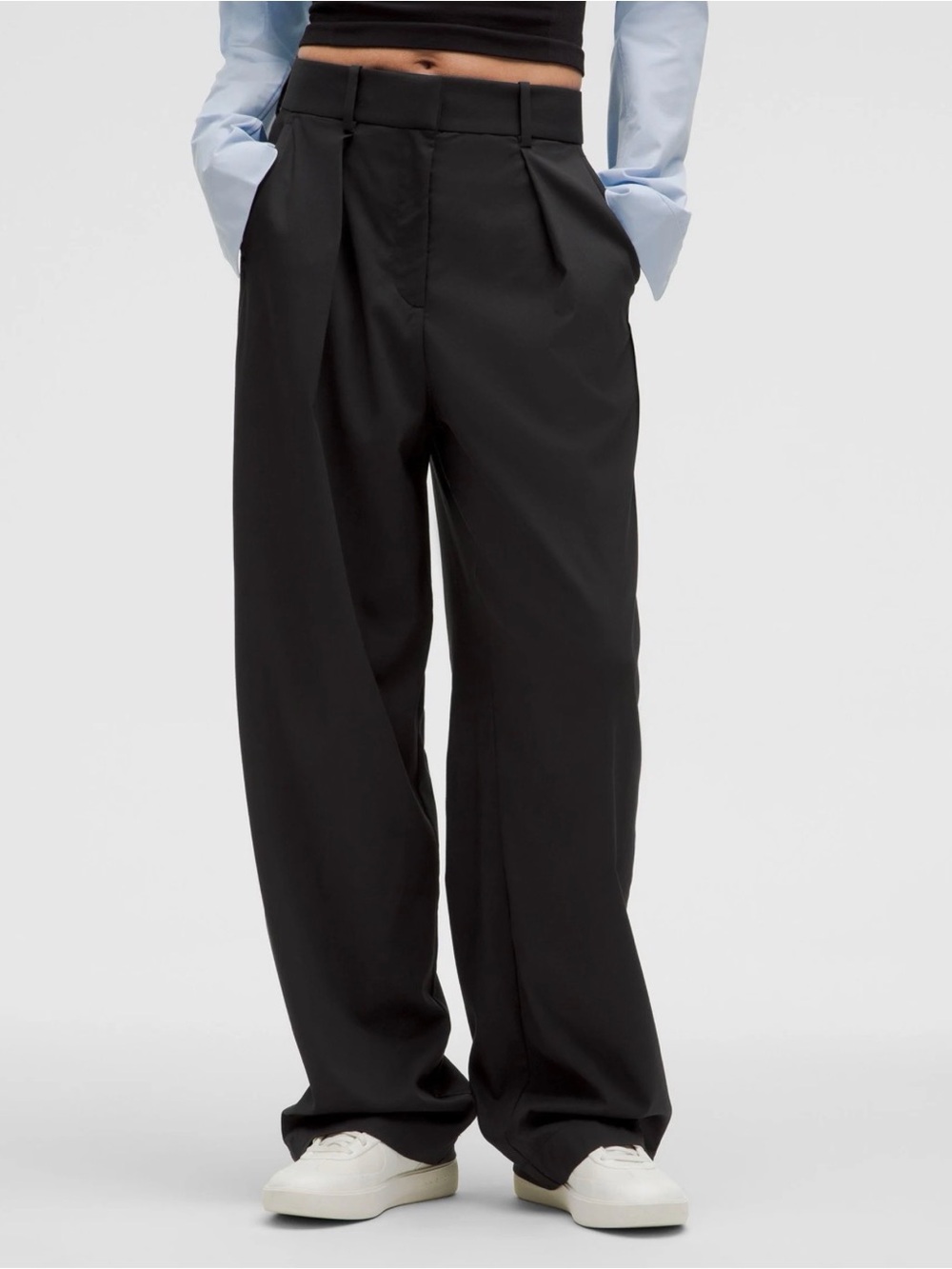 Lululemon women’s front pleat trouser pants high waisted size 10 DARK GRAY